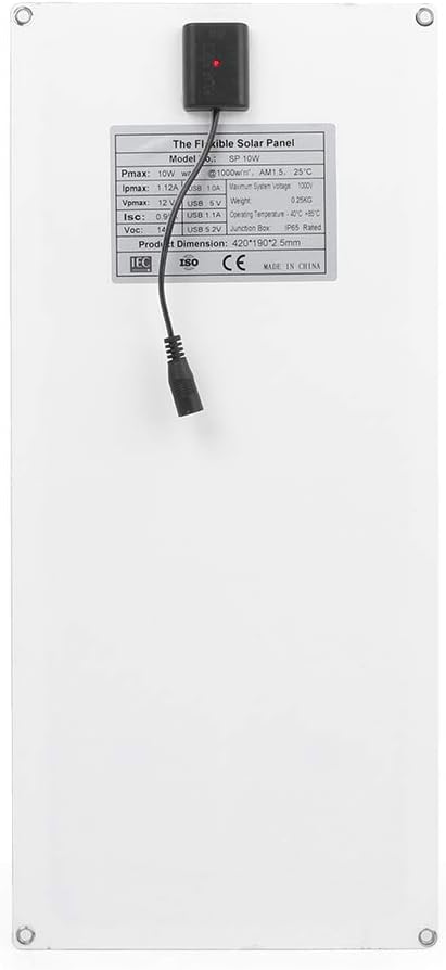 Cnonee 10W 12V Solar Panel Kit with Controller for RV and Boat 2 Cnonee 10W 12V Solar Panel Kit with Controller for RV and Boat - Image 2