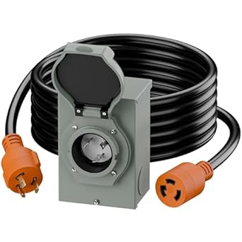 Nema L5-30P Waterproof RV Power Inlet Box and 25FT Extension Cable Nema L5-30P Waterproof RV Power Inlet Box and 25FT Extension Cable