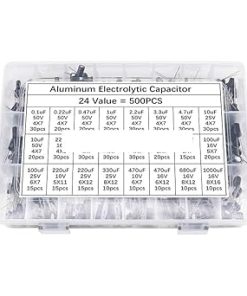 500 Pcs Capacitor Assorted Kit 0.1UF to 1000UF 16V to 50V Storage Box 2