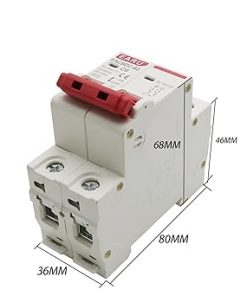 DC 1000V Solar Mini Circuit Breaker 2P 20A Overload Protection 2
