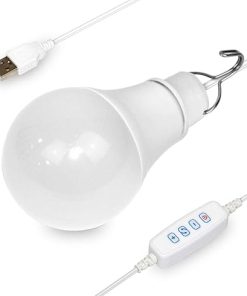 Powkey 200W Portable Solar Power Station with LED Light and Panel 2