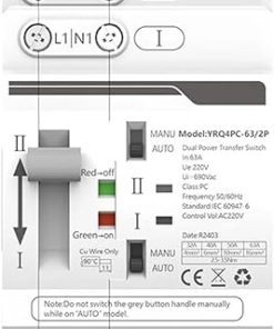 32-63A Automatic Transfer Switch PC Grade with Manual Mode 2P
