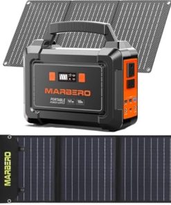 Portable Solar Generator 167Wh Power Station with Solar Panels 30W 60W