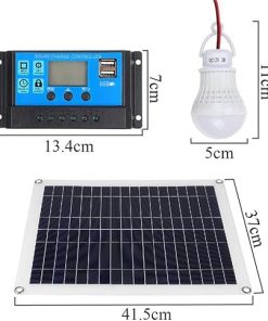 40W Solar Panel Kit Flexible Solar System with Battery Charger and LED 2