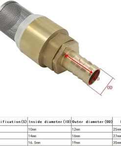 Suction Foot Valve with Filter for 1/2 3/4 1 Inch Hoses 12 16 19mm 2