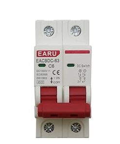 DC 1000V Solar Mini Circuit Breaker 2P 20A Overload Protection
