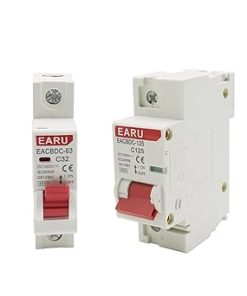 5pcs Solar Mini Circuit Breaker 1000V 1P Overload Protection 6A 125A 2