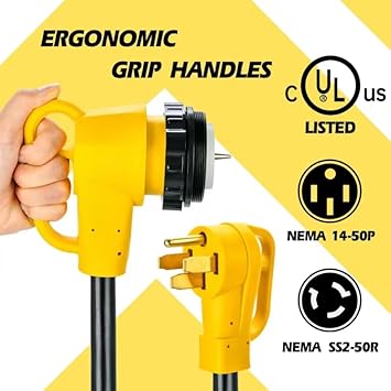 50 Amp 12FT Generator Cord and Inlet Box Kit NEMA 14-50P Male SS2-50R 2 50 Amp 12FT Generator Cord and Inlet Box Kit NEMA 14-50P Male SS2-50R - Image 2