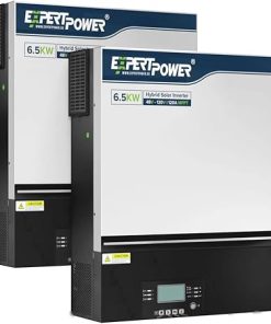 2 Pack ExpertPower 6500W 48V Hybrid Solar Inverter and Controller