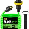50 Amp 25FT Generator Cord and Inlet Box for RV NEMA 14-50P 4