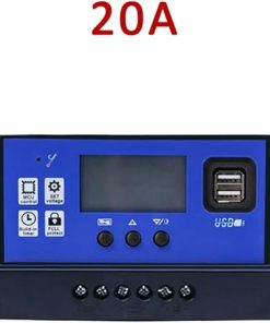 20A PWM Solar Controller LCD Display Off Grid Battery Charger 12V 24V 2