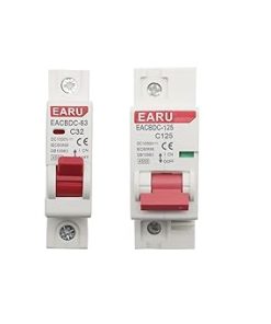 5pcs Solar Mini Circuit Breaker 1000V 1P Overload Protection 6A 125A