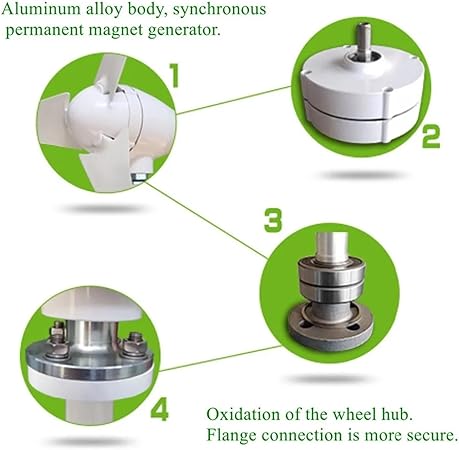 300W Wind Turbine Kit 3 Blades 12V 24V for Marine RV Home Use 2 300W Wind Turbine Kit 3 Blades 12V 24V for Marine RV Home Use - Image 2