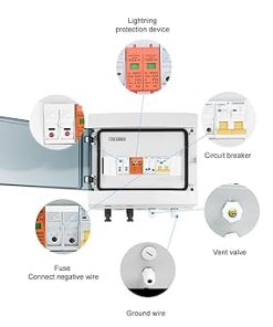 Solar PV Combiner Box with Lightning Protection 2 In 1 Out IP65 600V 2