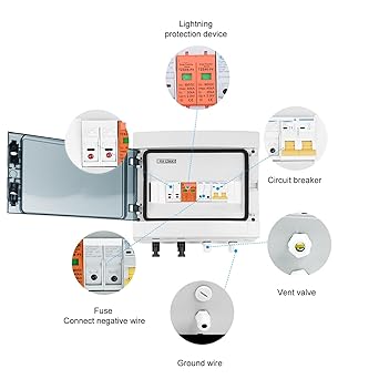 Solar PV Combiner Box with Lightning Protection 2 In 1 Out IP65 600V 2 Solar PV Combiner Box with Lightning Protection 2 In 1 Out IP65 600V - Image 2