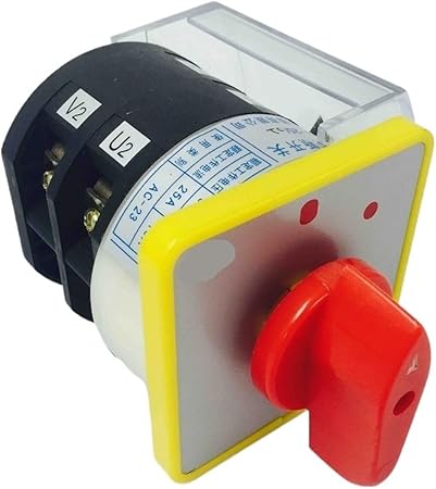 HZ12 25 02 On Off Rotary Cam Switch 2 Position 2 Poles with Cover HZ12 25 02 On Off Rotary Cam Switch 2 Position 2 Poles with Cover