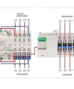 Dual Power Automatic Transfer Switch Din Rail 4P 63A 100A AC220V 2