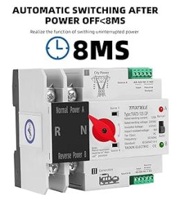 Einphasige Din-Schiene ATS 220V Dual Power Automatische Umschaltung 2