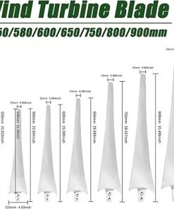 5 Pack Wind Turbine Blades Kit with Hub and Cover for DIY 850mm 2