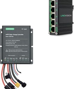 LINOVISION Industrial 5 Port Gigabit Solar PoE Switch with MPPT 10A