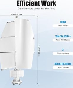 100W 12V Vertical Axis Wind Turbine Generator for Boat and Cabin 2