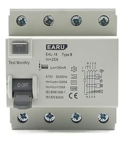 EV Charging Pile Residual Current Breaker Type B 63A 6KA 4P RCCB