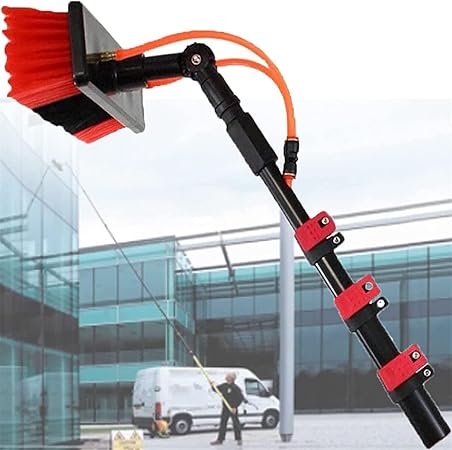 Solar Panel and Glass Cleaning Brush with 36FT Water Fed Pole Kit Solar Panel and Glass Cleaning Brush with 36FT Water Fed Pole Kit