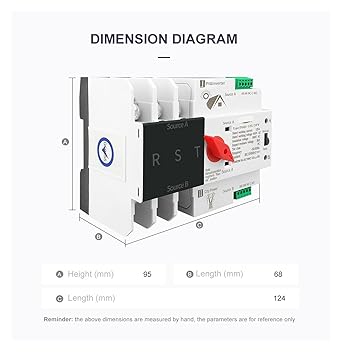 Three-Phase DIN Rail ATS Dual Power Automatic Transfer Switch 63A 125A 2 Three-Phase DIN Rail ATS Dual Power Automatic Transfer Switch 63A 125A - Image 2