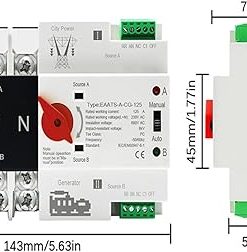 Din Rail 125A 4P AC 400V Automatic Transfer Switch for PV Inverter 2