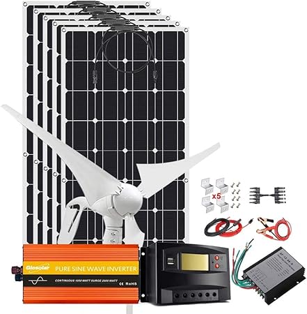500W Solar Panel Kit with 400W Wind Generator for Off Grid Use 500W Solar Panel Kit with 400W Wind Generator for Off Grid Use
