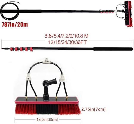 Telescopic Solar Panel Cleaning Brush and Water Fed Pole Kit 2 Telescopic Solar Panel Cleaning Brush and Water Fed Pole Kit - Image 2