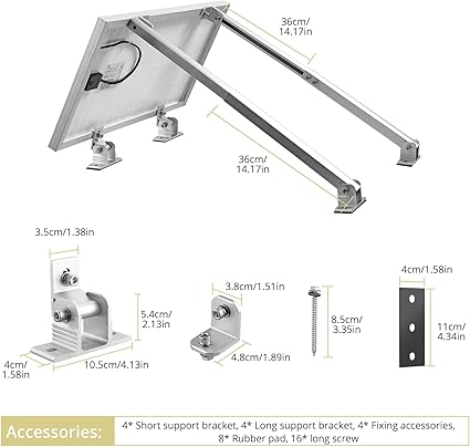 Adjustable Solar Panel Tilt Mount Brackets for Flat Surfaces RV Roof 2 Adjustable Solar Panel Tilt Mount Brackets for Flat Surfaces RV Roof - Image 2