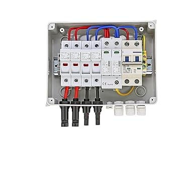Photovoltaic PV Combiner Box with Lightning Protection 2 Inputs 1 Output Photovoltaic PV Combiner Box with Lightning Protection 2 Inputs 1 Output