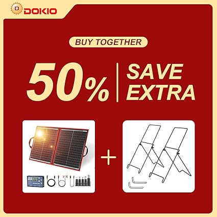 DOKIO 110W Folding Solar Panel with Adjustable Bracket Bundle DOKIO 110W Folding Solar Panel with Adjustable Bracket Bundle
