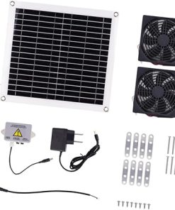 Fenteer Solar Exhaust Fan Kit Easy Install Ventilation Chicken Coop