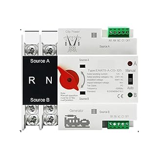 Din Rail Mini ATS Dual Power Switch 125A AC110V AC230V Din Rail Mini ATS Dual Power Switch 125A AC110V AC230V