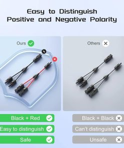 5 Pairs Solar Connectors 30A Y-Branch Cable for Solar Panel Use 2