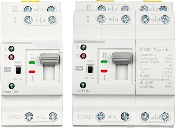 Dual Power Automatic Transfer Switch 63A 2P 4P Din Rail ATS Dual Power Automatic Transfer Switch 63A 2P 4P Din Rail ATS