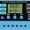 MPPT Solar Charge Controller Dual USB Backlit LCD Display Regulator 4