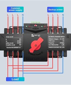 Dual Power Automatic Transfer Switch 125A 220V 50/60Hz 4P 2 Input 2 Output 2