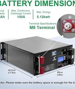 48V 100Ah LiFePO4 Battery with Smart BMS for Solar and RV Use 2