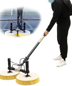 Double Head Solar Panel Cleaning Kit with Telescopic Rod and Brush