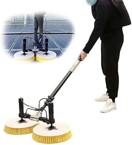 Double Head Solar Panel Cleaning Kit with Telescopic Rod and Brush Double Head Solar Panel Cleaning Kit with Telescopic Rod and Brush