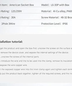 KLVN L6-30P NEMA 30Amp Generator Power Inlet Box Weatherproof 2