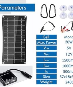50W Flexible Monocrystalline Solar Panel Kit for Efficient Battery Charging 2