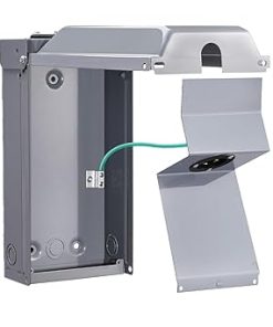 30 Amp Generator Power Outlet Box Rainproof Stainless Steel Cover