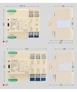 Dual Power AC Automatic Transfer Switch 220V 63A 100A Uninterrupted 2