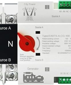 Single Phase 220V Din Rail ATS Dual Power Automatic Transfer Switch