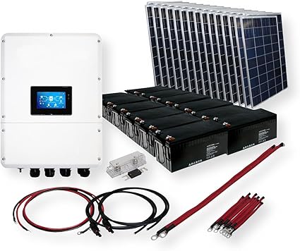 Hybrid Pure Sine Inverter Charger and Solar Panel Kit 9.6 kW Hybrid Pure Sine Inverter Charger and Solar Panel Kit 9.6 kW