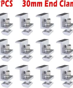 Adjustable Aluminum Solar Panel End Clamp 12pcs 30mm Bracket Set 2